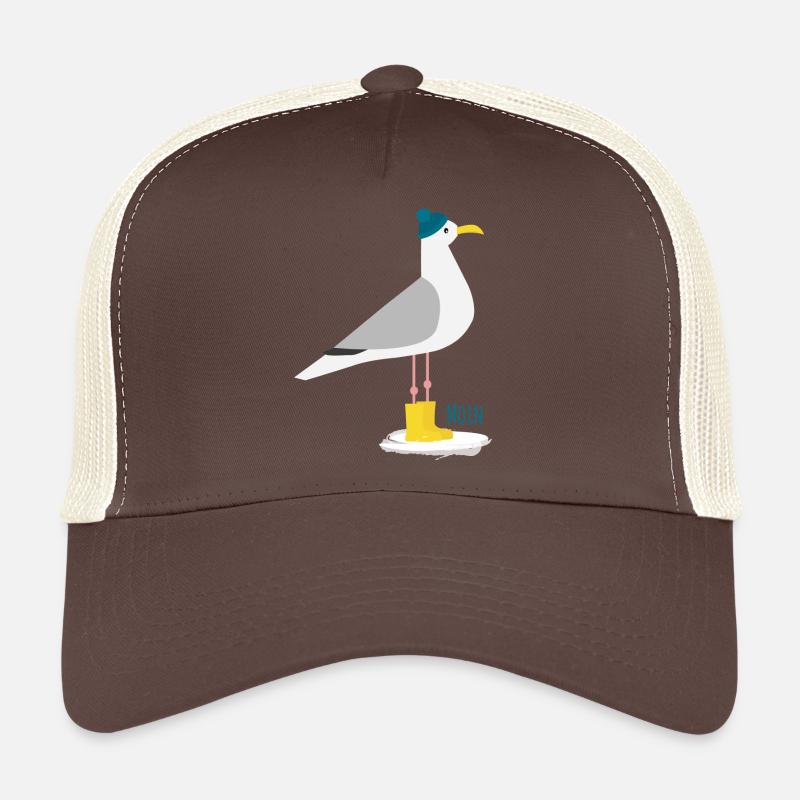 Möwe Bommelmütze MOIN - Trucker Cap - Braun/Beige