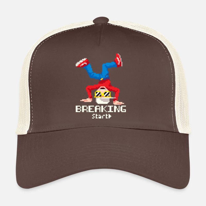 Pixel Breakdance B-Boy | Retro 8-Bit Hip Hop Trucker Cap