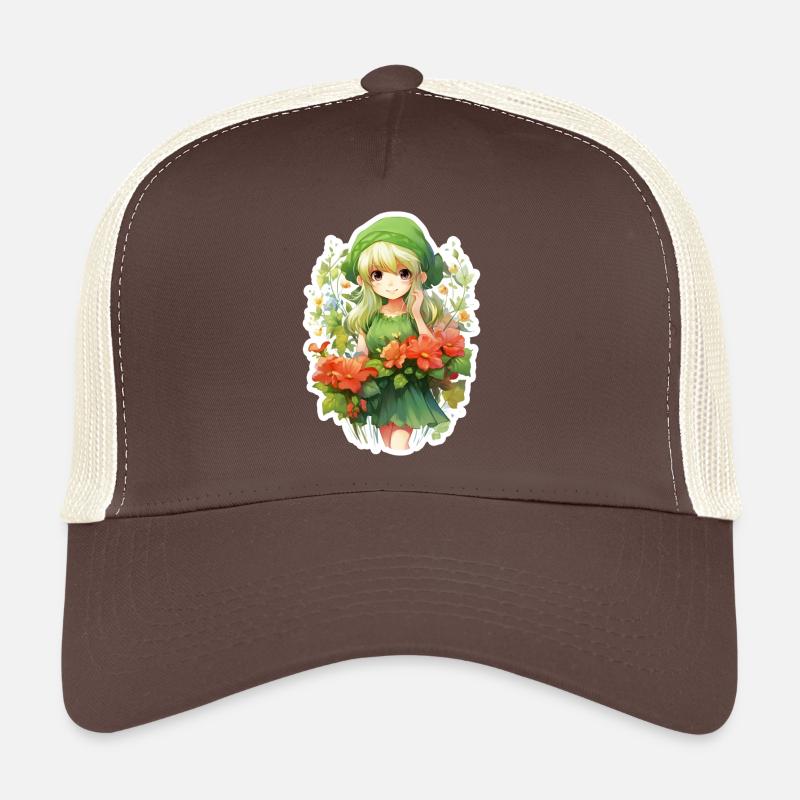 Blondes Elfenmädchen Blumenfeld Fantasy Shirt Trucker Cap