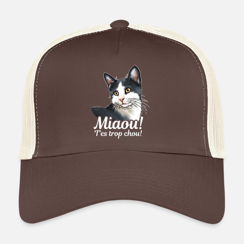 Chat noir et blanc Miaou Casquette trucker 