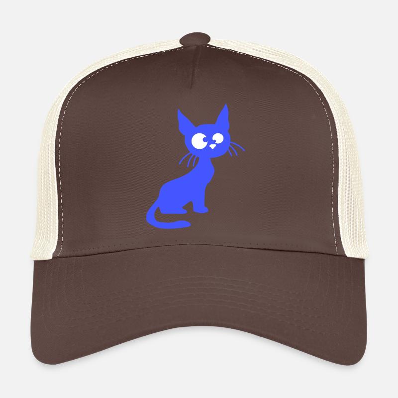 Crazy Cat Squints Funny Eyes Grimace Fun Trucker Cap