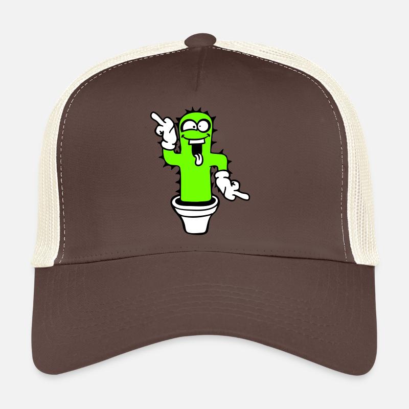 Cactus Cacti Face Prickly Funny Grimace Trucker Cap
