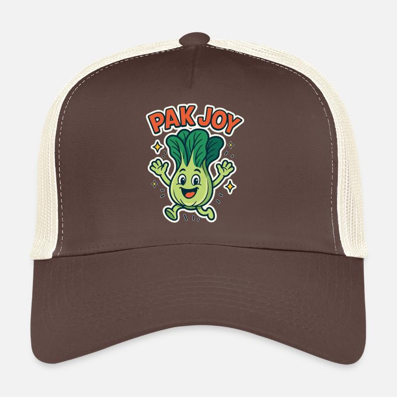 Pak Joy – Glückliches Pak Choi - Trucker Cap - Braun/Beige
