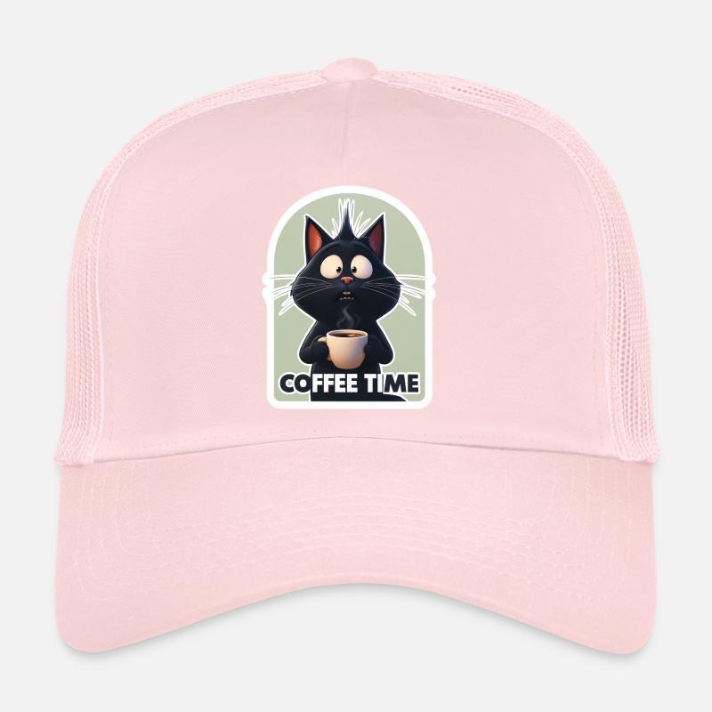 Katze mit Kaffeetext Trucker Cap