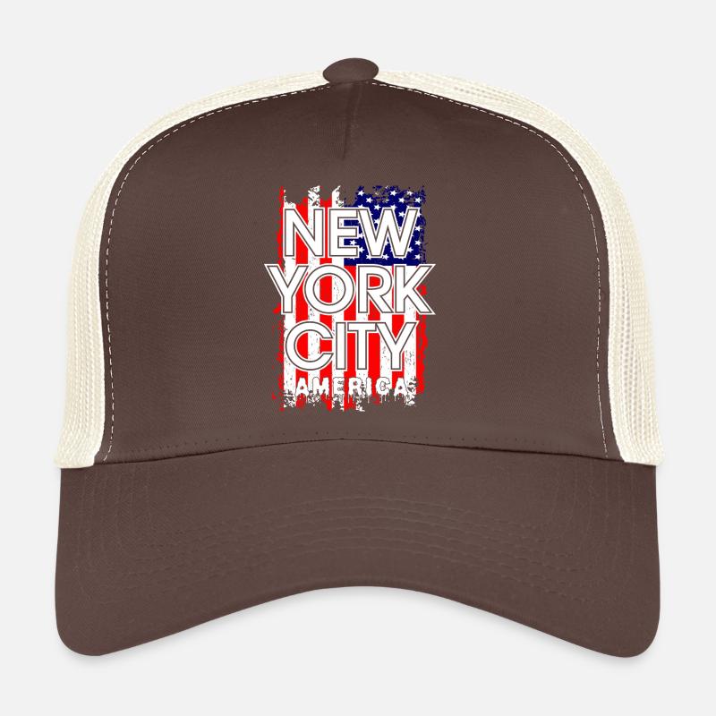 Conception de motif de drapeau de la ville de New York Casquette trucker 