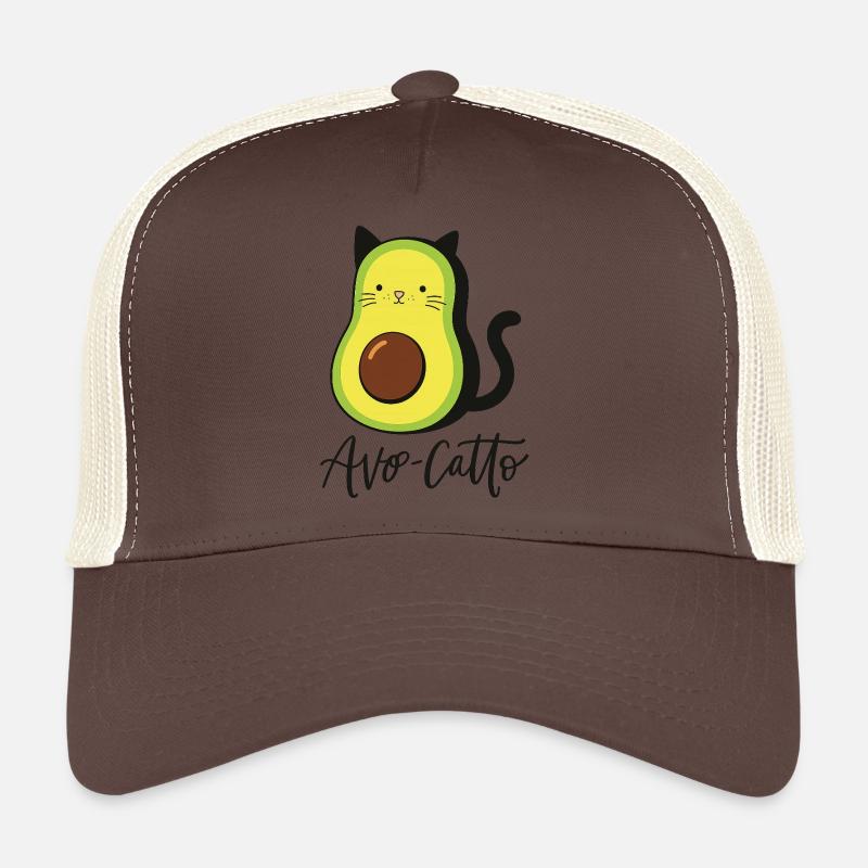 Avocado Katze - Trucker Cap - Braun/Beige