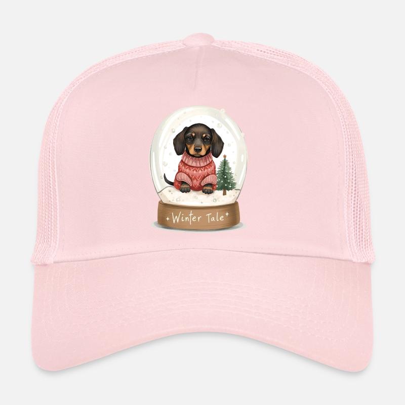 Dachshund in Snow Globe – Winter Tale Trucker Cap