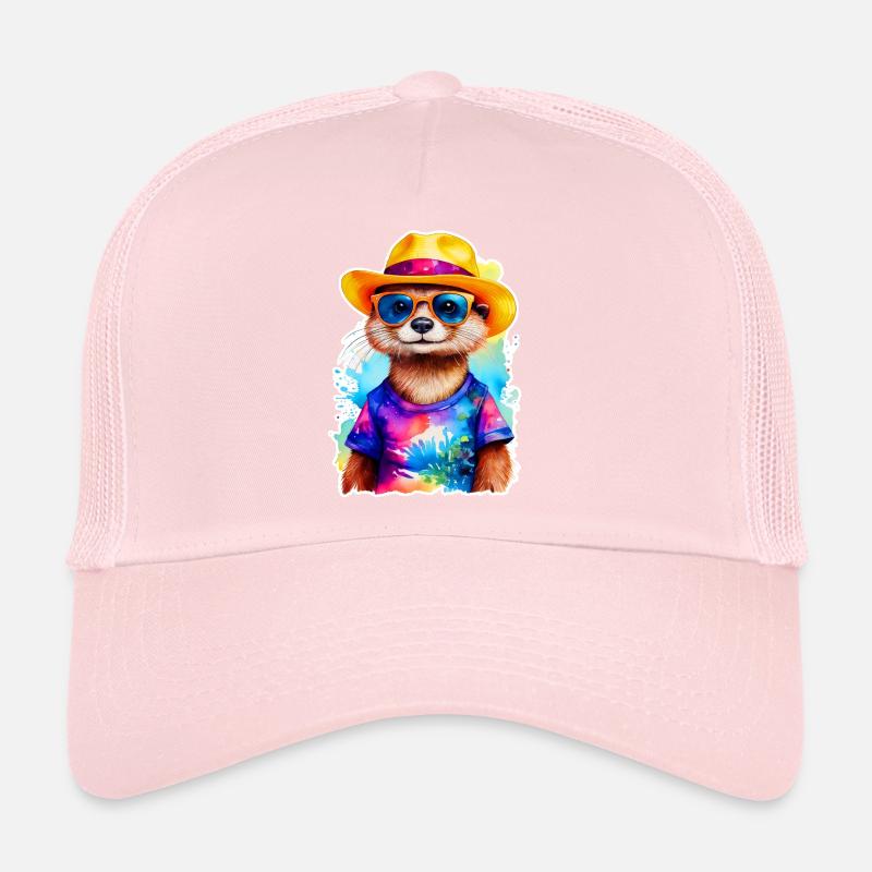Otter with straw hat Trucker Cap