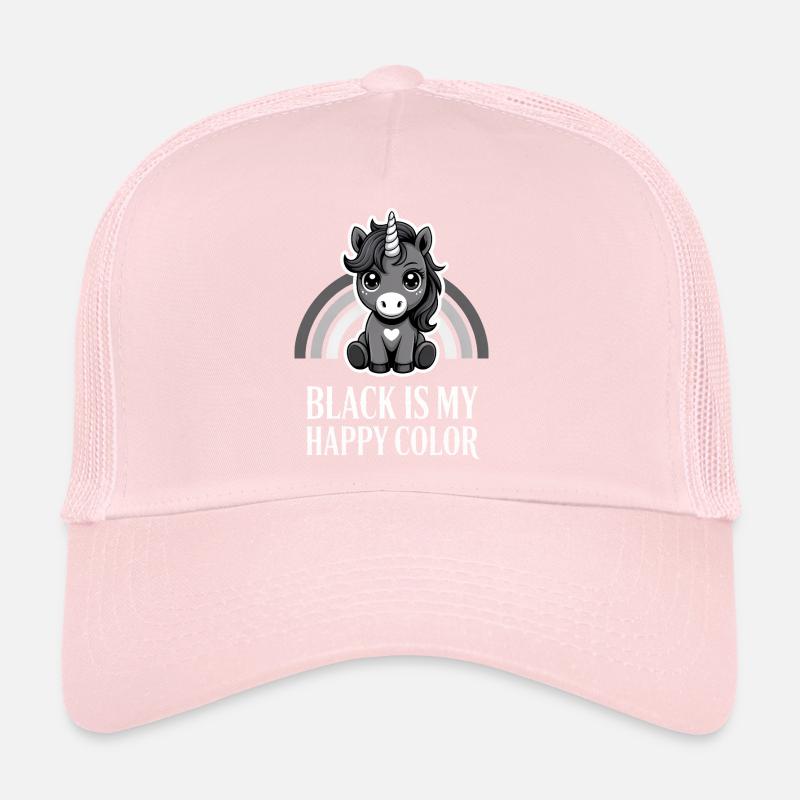 Licorne Noire Joyeuse Couleur Casquette trucker 