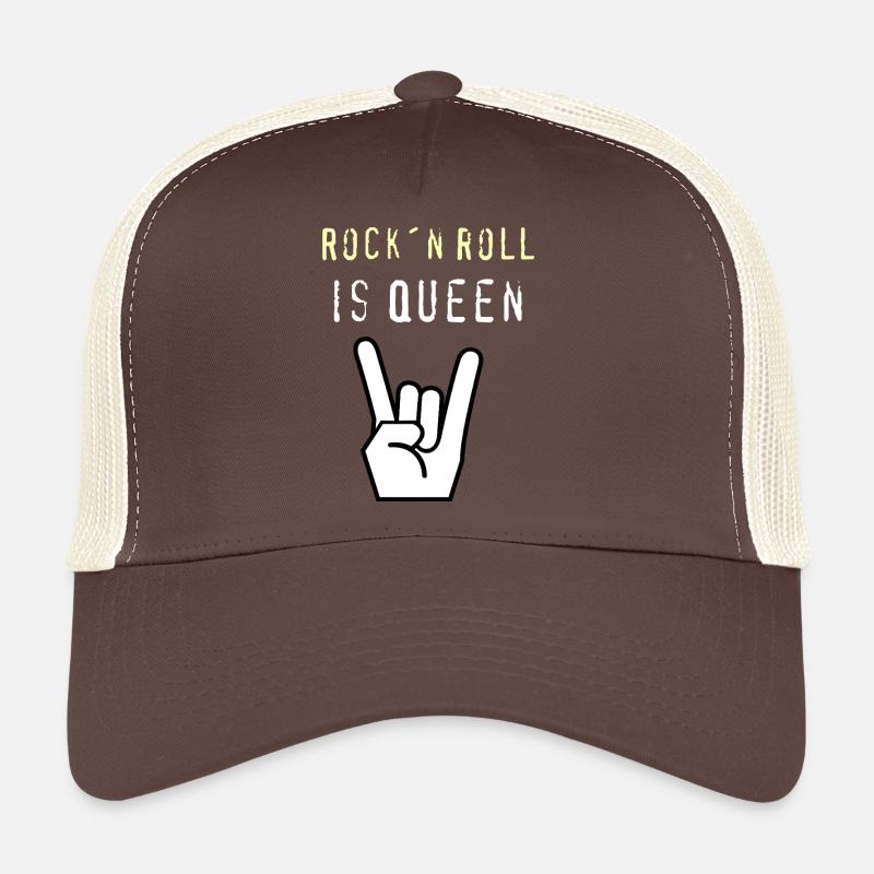 Rockn_Roll_is_Queen - Trucker Cap - Braun/Beige