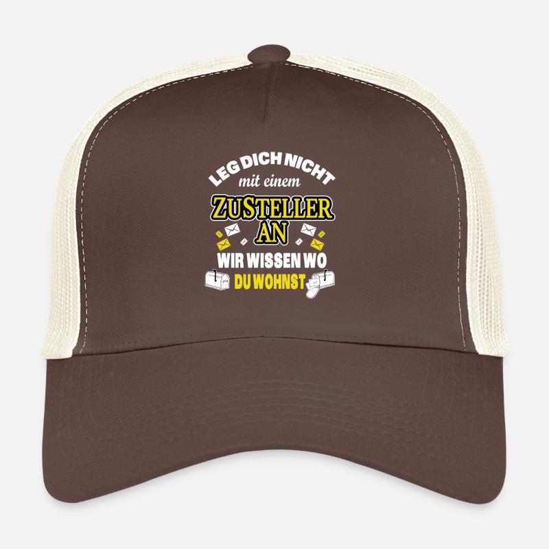Zusteller Postbote Packetservice Geschenk - Trucker Cap - Braun/Beige