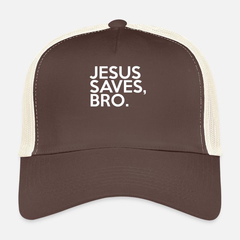 Jesus Saves Bro - Trucker Cap - Braun/Beige