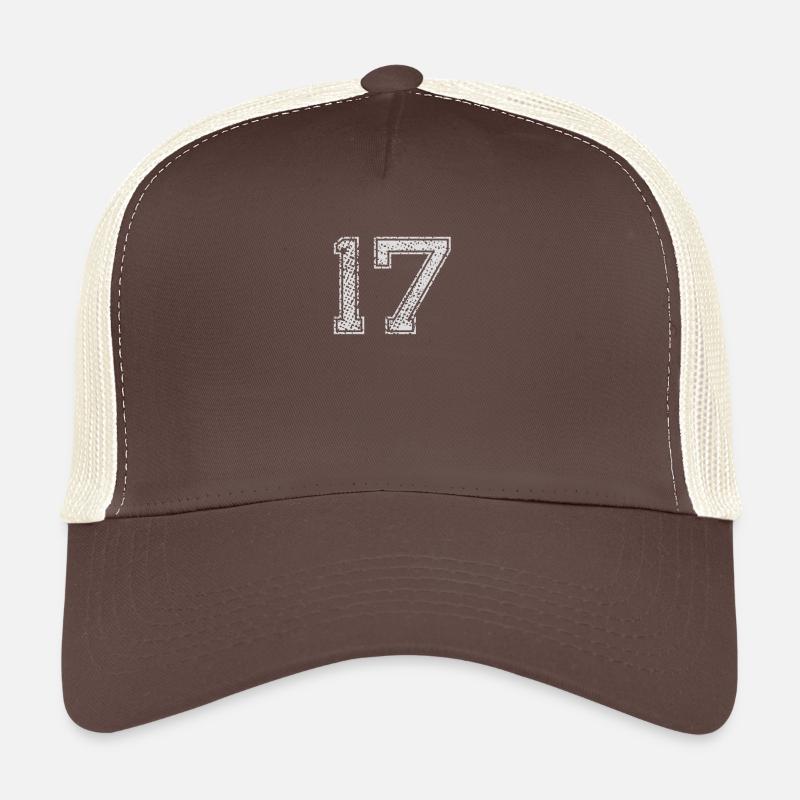 Nummer 17 Zahl Siebzehn Eins Sieben Geschenk Trucker Cap