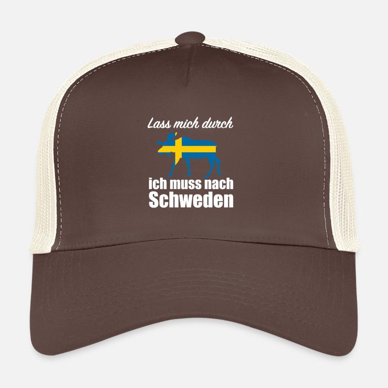 Lass mich durch ich muss nach Schweden Weiß Elch Trucker Cap