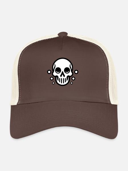 Bubble Skull - Comic Design - Trucker Cap - brown/beige - Front