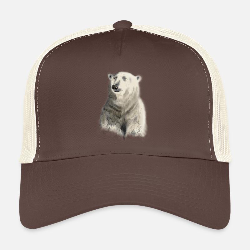 ours blanc - Casquette trucker  - marron/beige