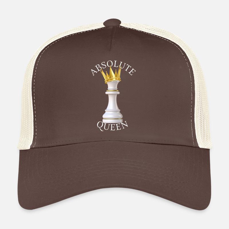 Absolute Queen – Schachkönigin-Humor - Trucker Cap - Braun/Beige