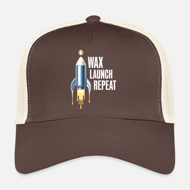 WAX Launch Repeat – Funny Rocket Candle Design - Trucker Cap - brown/beige