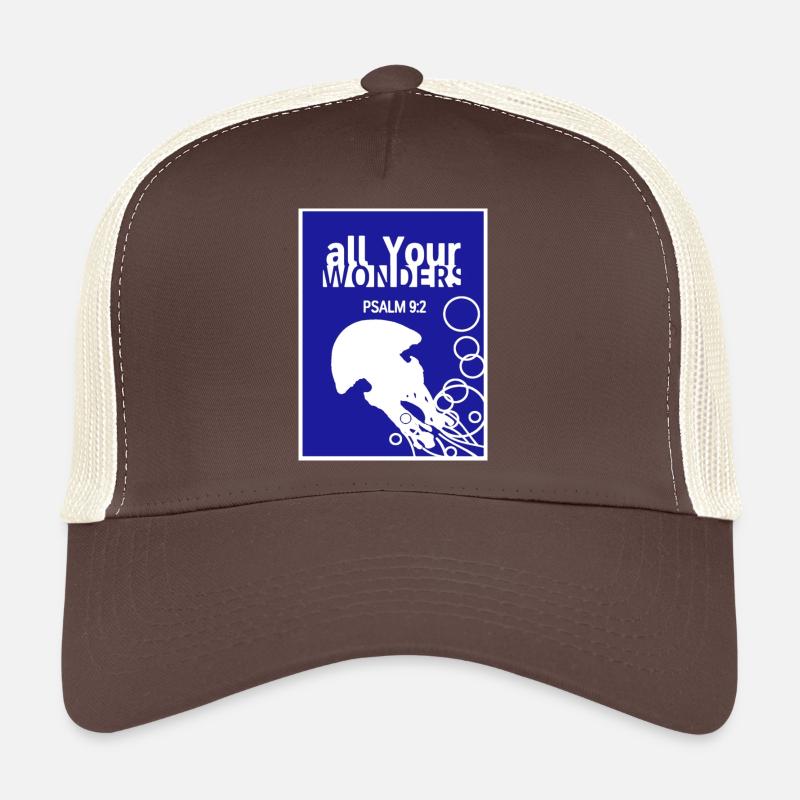 Qualle blau - Trucker Cap - Braun/Beige