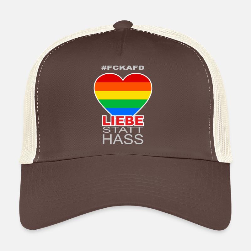 Liebe statt Hass - Trucker Cap - Braun/Beige