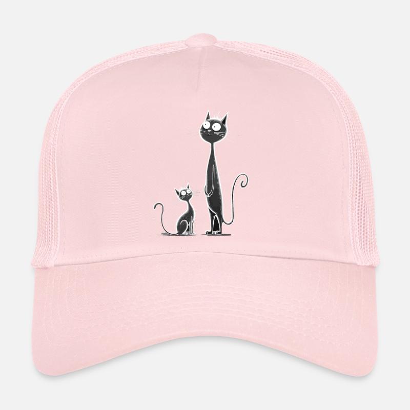 Chats drôles dans le style dessin animé Casquette trucker 