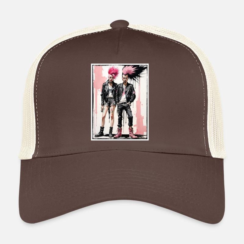 Pink Punk parade - Trucker Cap - brown/beige