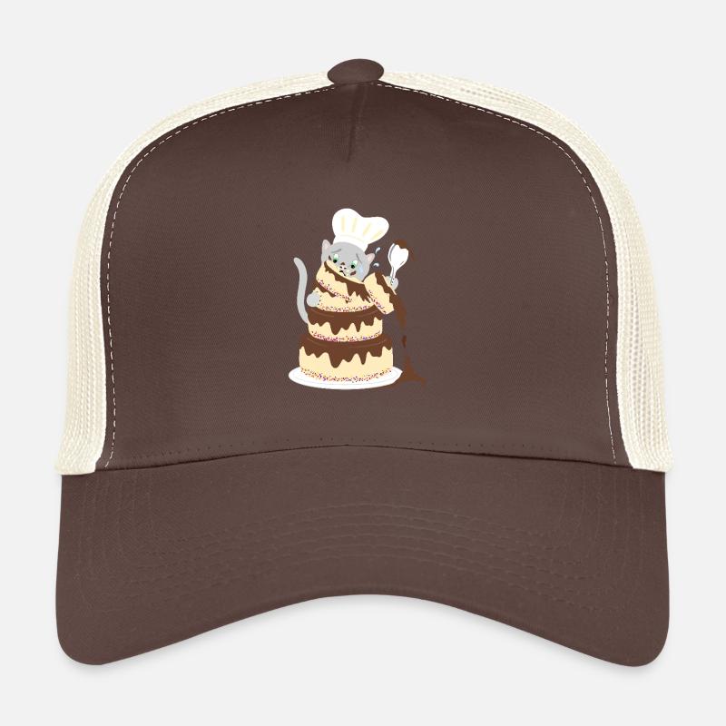 Chat gâteau raté - Casquette trucker  - marron/beige