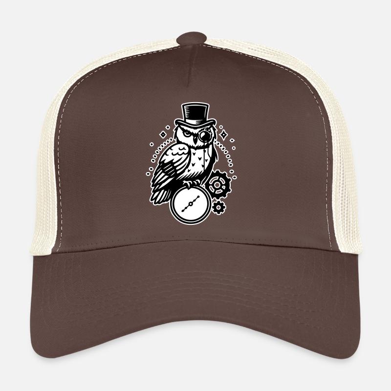 Steampunk Eule und Uhr Design Trucker Cap