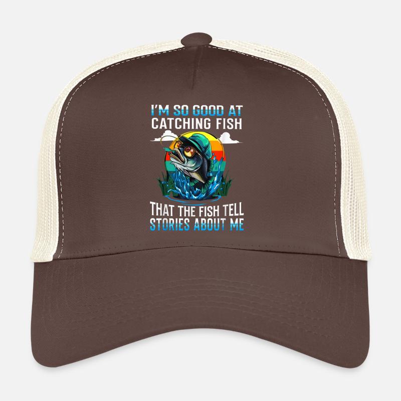 Attraper des histoires de poisson Tee - Casquette trucker  - marron/beige