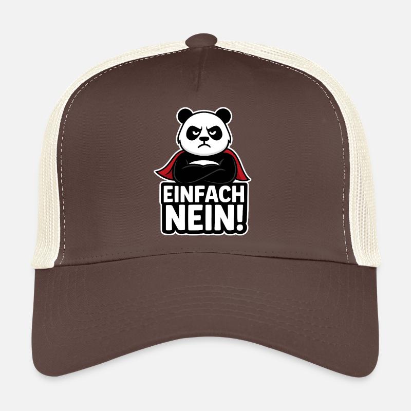 Panda Superhero: Simply No - Trucker Cap - brown/beige