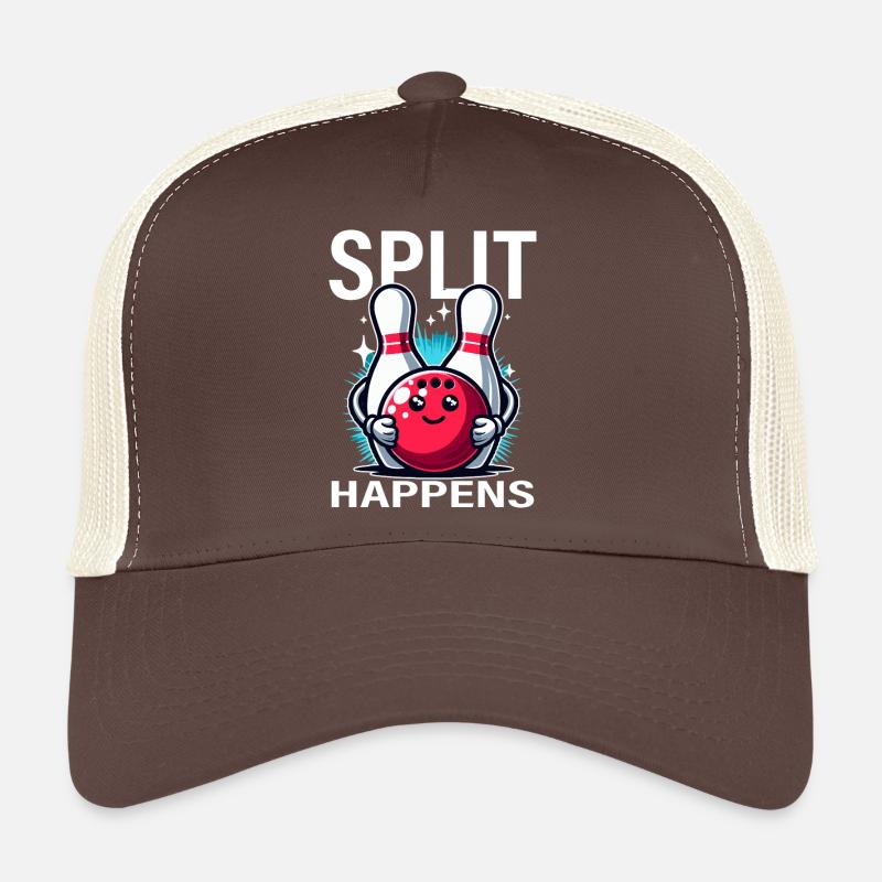 Split kommt Bowling-Freude - Trucker Cap - Braun/Beige