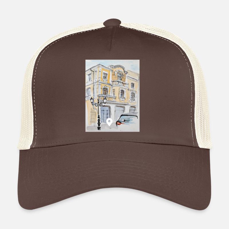 Maison de maître dessin d'architecture - Casquette trucker  - marron/beige