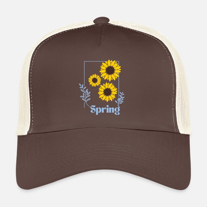 Spring Sunflower Shirt - Trucker Cap - brown/beige