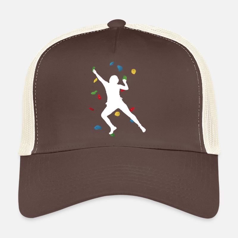 Climb Wall Man White – Boulder Style Trucker Cap