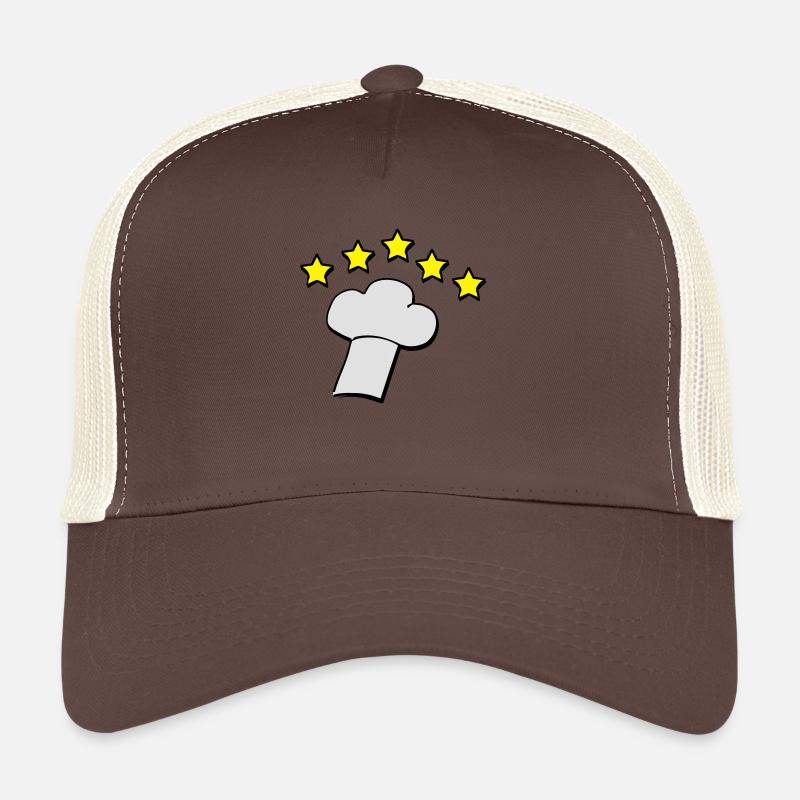 kochhaube_3_farbig_new_style2_mit_schatt - Trucker Cap - Braun/Beige