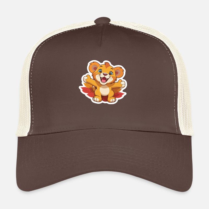 Bébé lion en automne Casquette trucker 