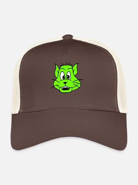 Pretty Cat Looking Happy Cheerful Smiling - Trucker Cap - brown/beige - Front