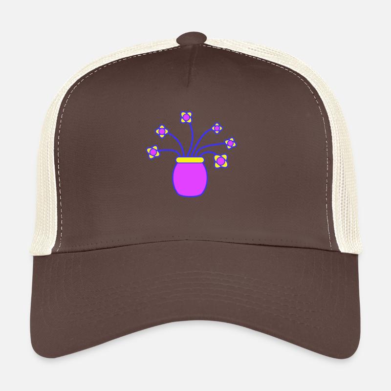 Lot de fleurs violettes dans la conception de motif décoratif de vase Casquette trucker 