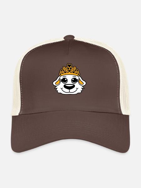 Chien Couronne Reine Fille Jolie Princesse Femme - Casquette trucker  - marron/beige - Devant