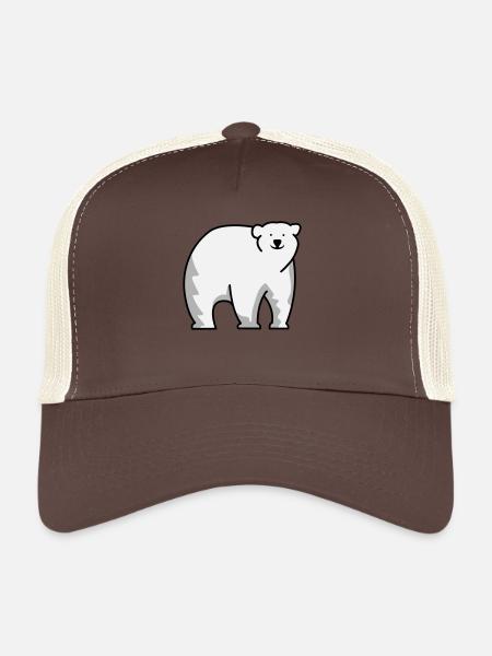Ours blanc - Casquette trucker  - marron/beige - Devant