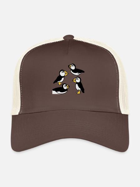 Famille de Macareux - Casquette trucker  - marron/beige - Devant