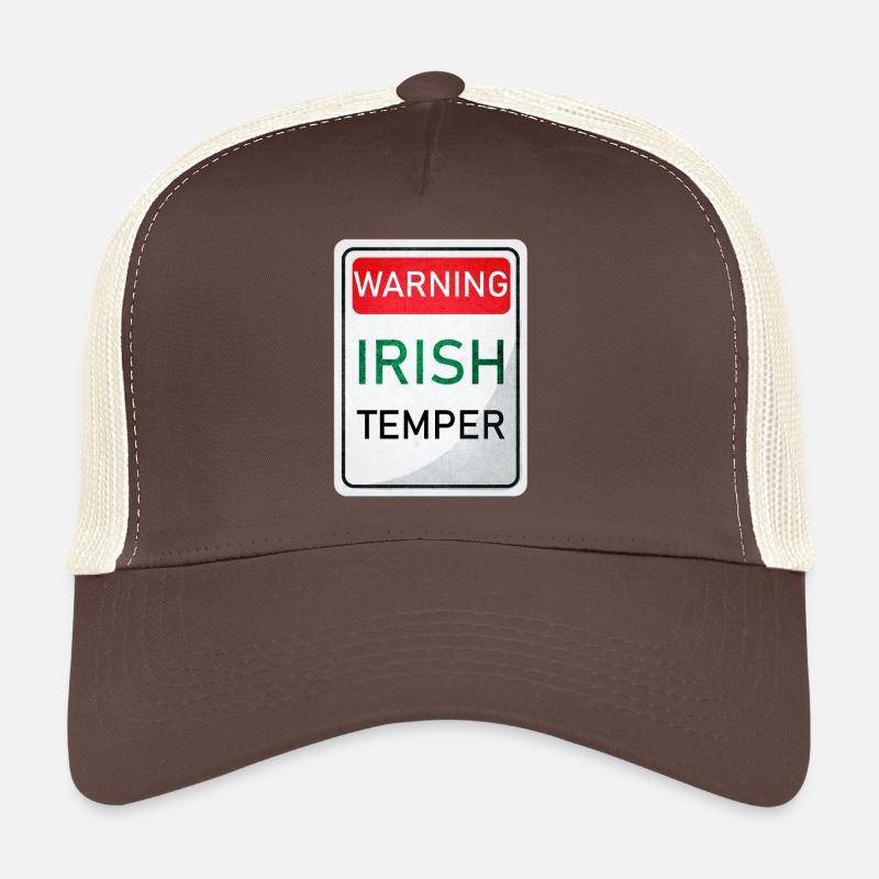 WARNUNG IRISH TEMPER - Trucker Cap - Braun/Beige
