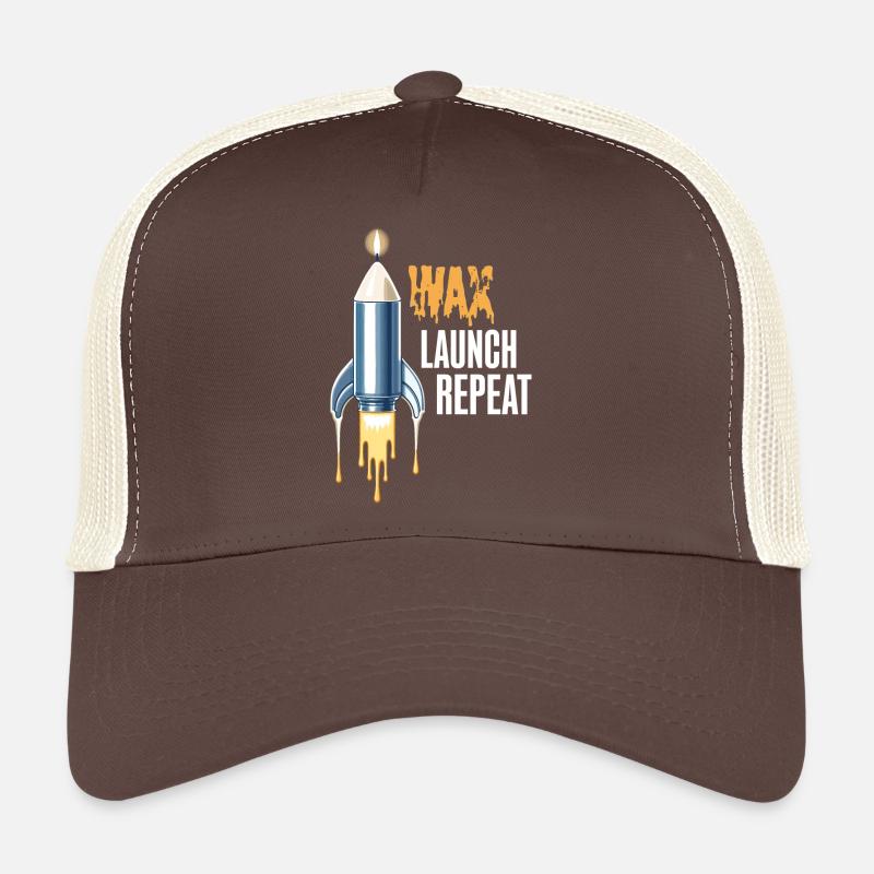 WAX Launch Repeat – Lustiges Raketen-Kerzen-Design Trucker Cap