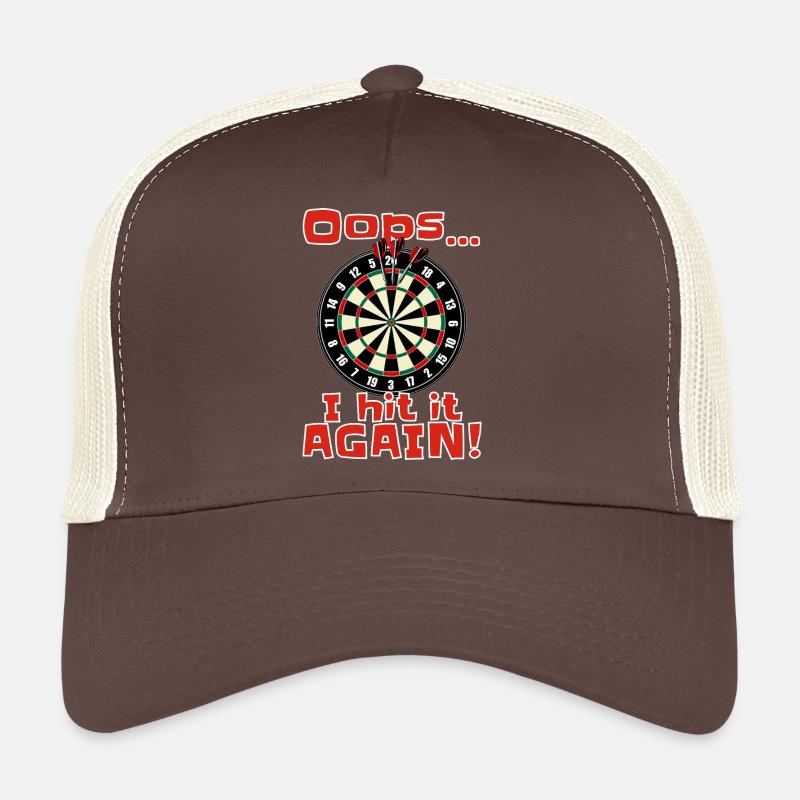 Darts Fun Shirt Oops i hit it again Trucker Cap