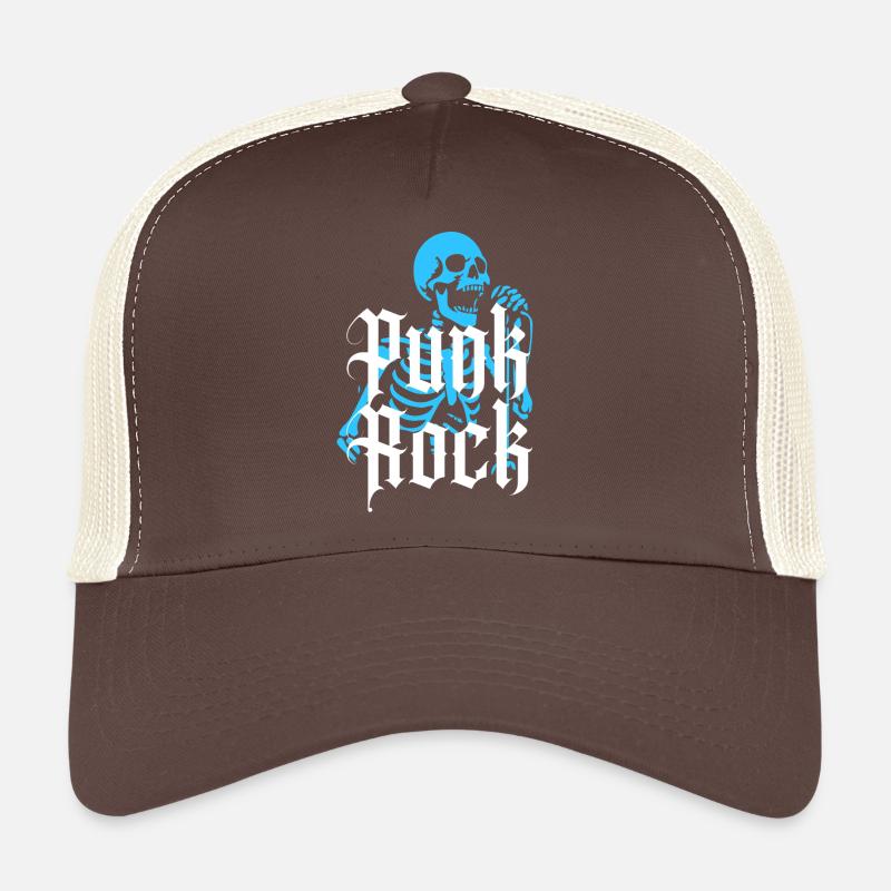 Lebendiges Skelett mit Gothic-Punk-Rock-Text Trucker Cap
