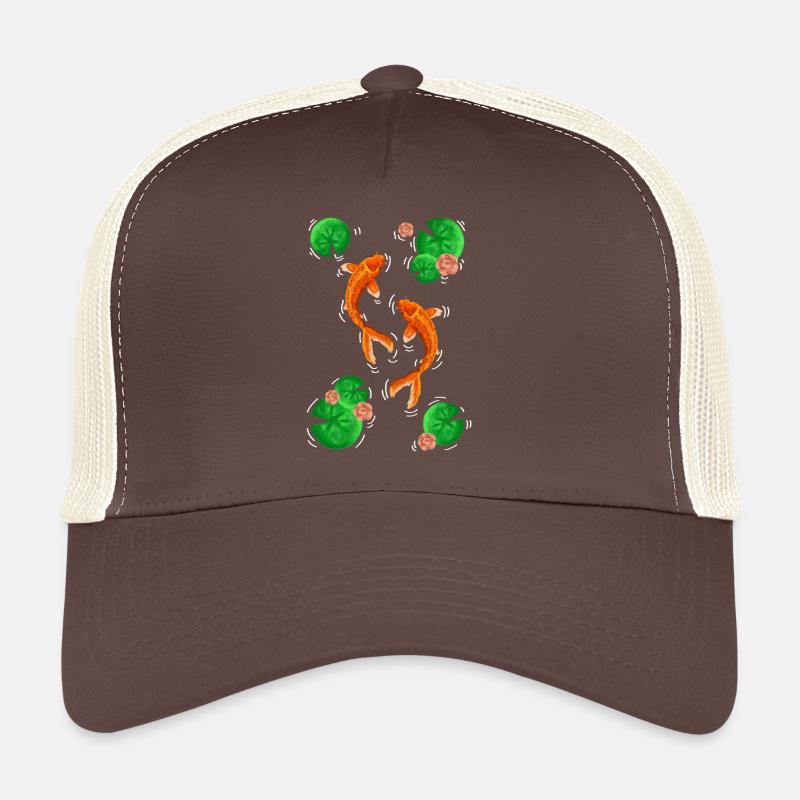 Koifisch dance over water lilies Trucker Cap
