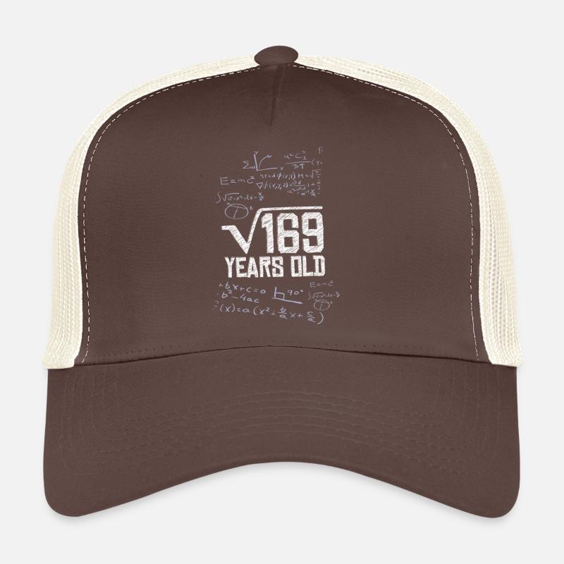 Square Root 169 13 Birthday Math Genius - Trucker Cap - brown/beige