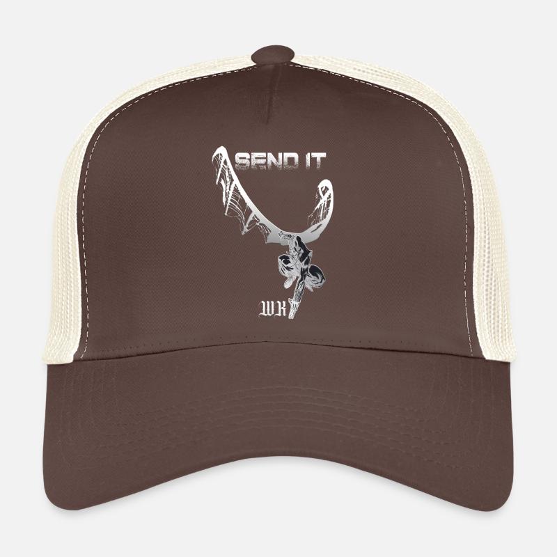 Send It Skeleton Dragon Grunge Trucker Cap