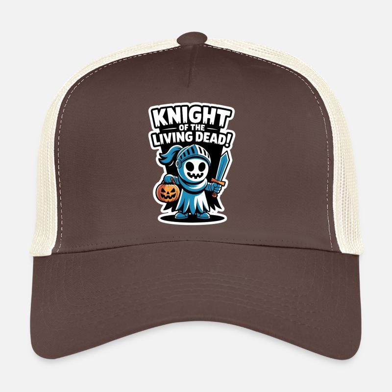 Knight Boo – Spooky Cute Halloween Ghost Sword - Trucker Cap - Braun/Beige