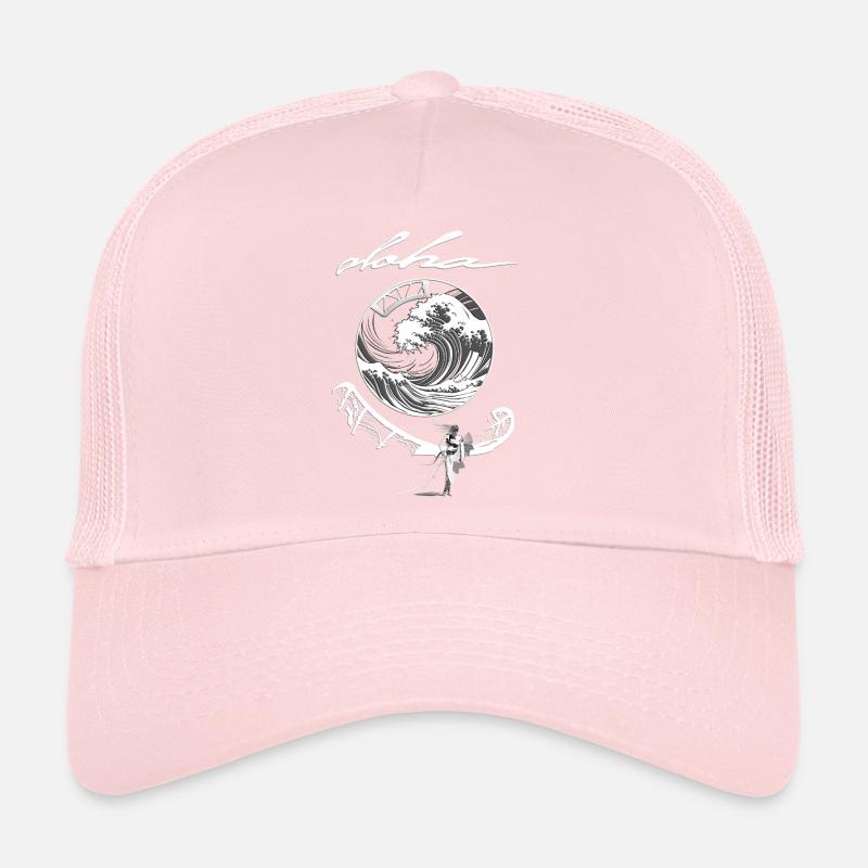 Aloha Wave Circle Surfer Motif Casquette trucker 